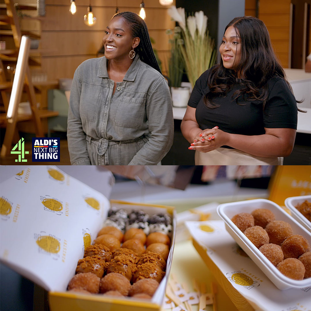 Imagine a world where you can get puff puff from your local supermarket 🤩 We were invited to pitch #PuffPuffMinistry to @aldiuk, one of the UK’s biggest supermarkets. Watch us on @channel4 tomorrow at 8pm to find out the outcome of our pitch! 👀 #AldisNextBigThing #Channel4