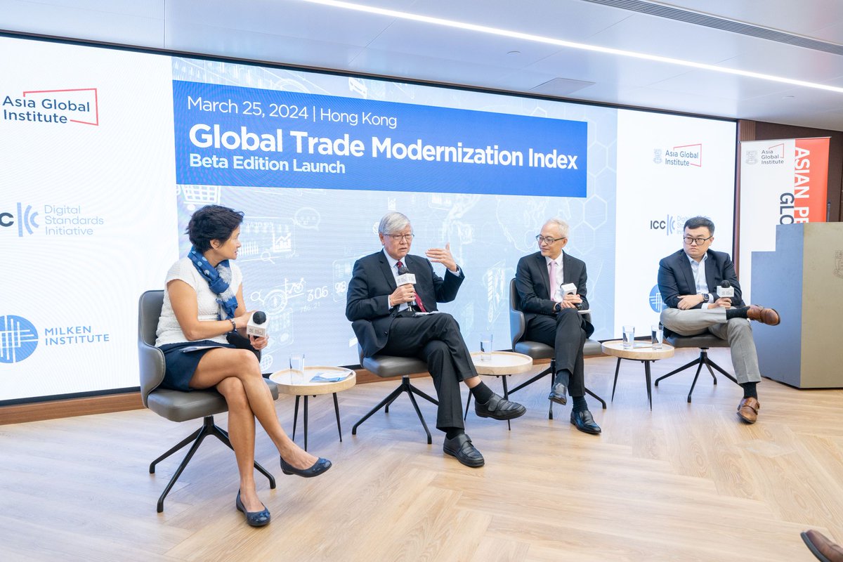 The ICC Digital Standards Initiative #ICCDSI, Asia Global Institute, and Milken Institute have teamed up to launch the latest version of the Global Trade Modernization Index (GTMI) in Hong Kong. More: bit.ly/3vBlKuR
