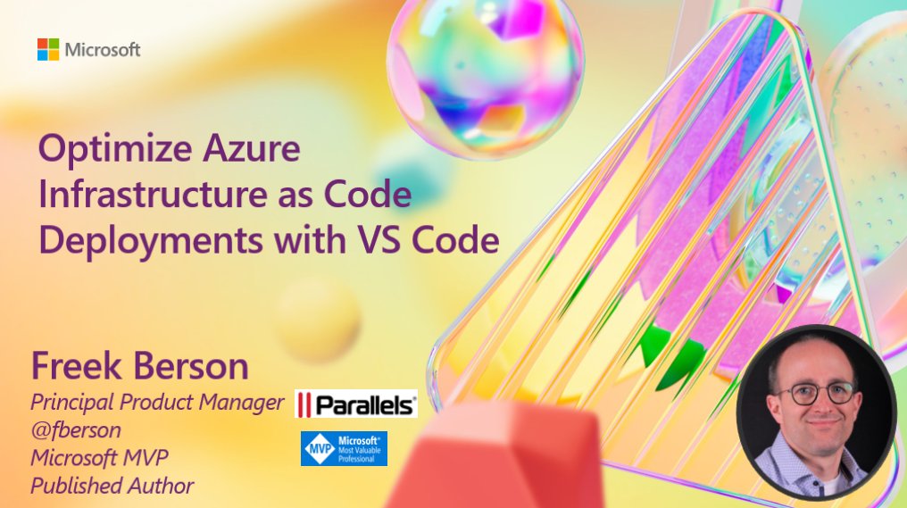 .@Microsoft #MSBuild is only 3 weeks away! Hope to see you at my session on Tue May 21, 1:30 PM! 'How to optimize Azure Infrastructure as Code Deployments with VS Code' 💪 Build your calendar today: build.microsoft.com! #MSBuild #Bicep #IaC #VSCode @BicepLang #MVpBuzz