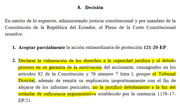 ➡️ un nuevo peritaje sin antes haber expuesto una duda debidamente justificada. 

En resumen, el TDCA debe justificar cuándo se aparte de un peritaje en un proceso de cuantificación de la #ReparaciónEconómica. 💰⚖️
#Ecuador #AsesoríaJurídica #DerechoConstitucional