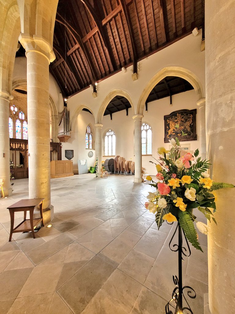 When I was baptised at St Michael's, Highworth there was red carpet and pews Was a bit of opposition to taking all that away,but it transformed the Church made it almost Cathedral like,a great place for the Community to meet and use the Church Had it to myself this morning