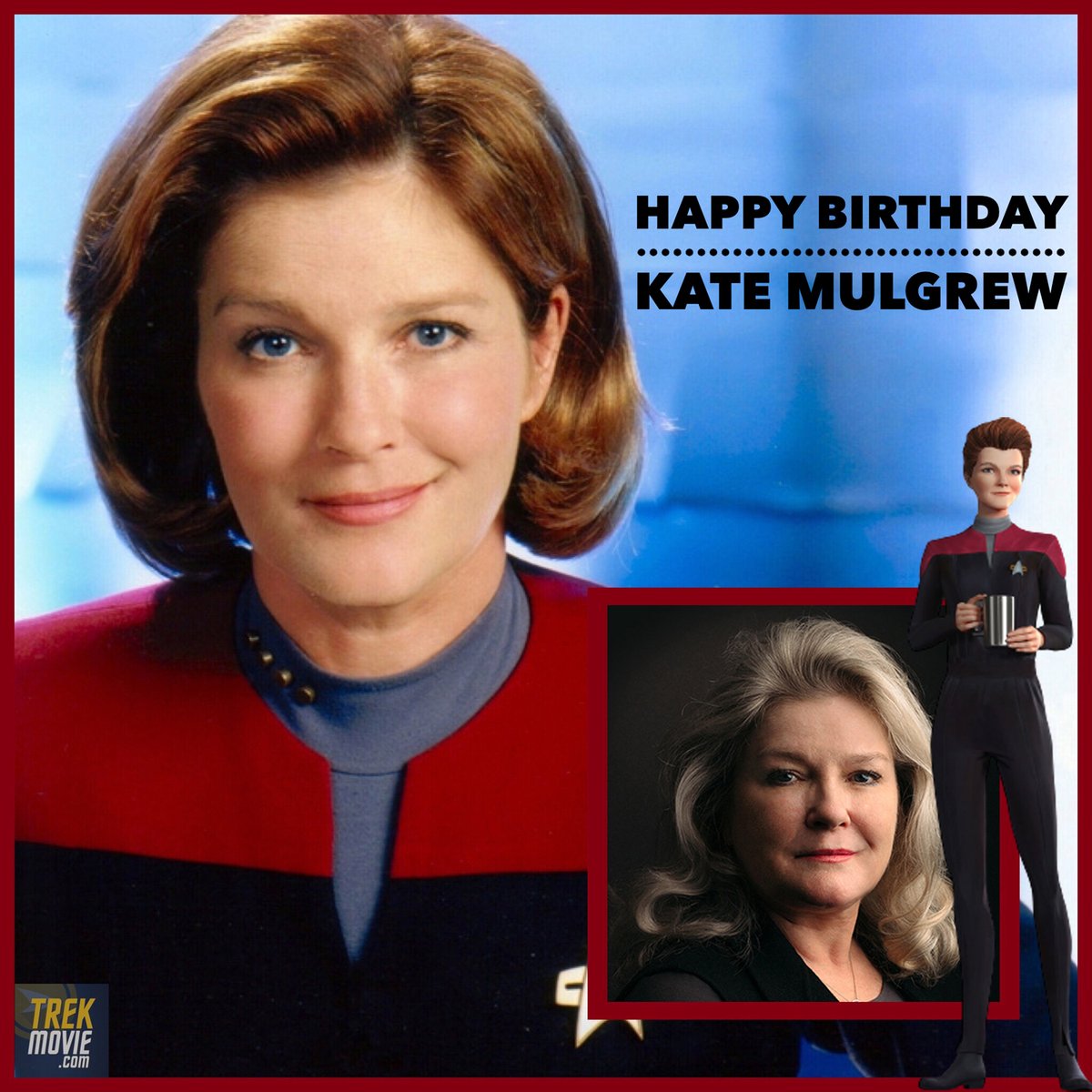 Happy birthday to the great Kate Mulgrew, aka Captain Janeway on #StarTrekVoyager. She beat the Borg, got the crew home, and was Star Trek's very first female lead... then came back (in animated form) on #StarTrekProdigy.