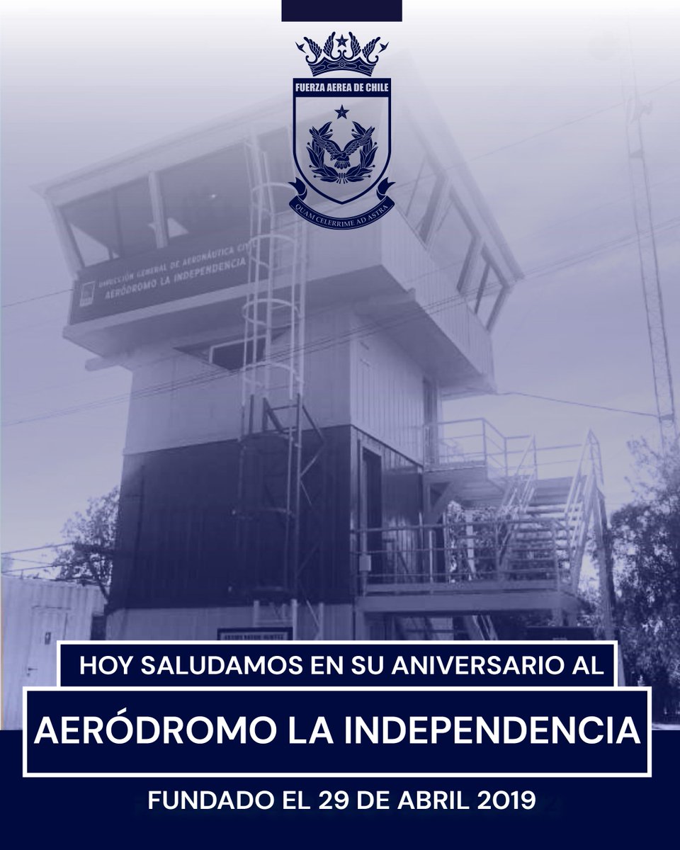 ¡Feliz aniversario Aeródromo La Independencia #Rancagua! Saludamos a todos quienes integran este aeródromo y que día a día contribuyen a difundir la aeronáutica en la zona central de nuestro país. ¡Muchas felicidades!