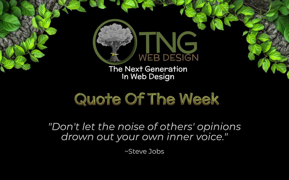 This weeks’ “Quote of The Week”

tngwebdesign.ca

#motivationalmonday #motivationmonday #webdesign #websitedesign  #tngwebdesign #smallbusiness #smallbusinessbarrie #barrie #barrieontario #barriebusiness #barrielocalbusiness #simcoecounty #simcoecountyshoplocal #orillia