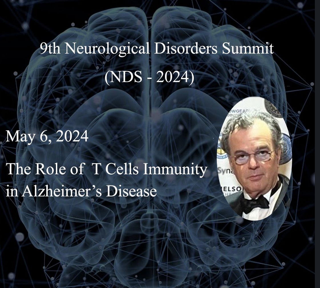 ONE WEEK AWAY! May 6, I will be attending the 9th Neurological Disorders Summit (NDS-2024) in #Barcelona. I am looking forward to delivering the keynote address 'The Role of T Cells Immunity in Alzheimer’s Disease'. Learn More about the NDS-2024 Summit neurodisordersconference.com
