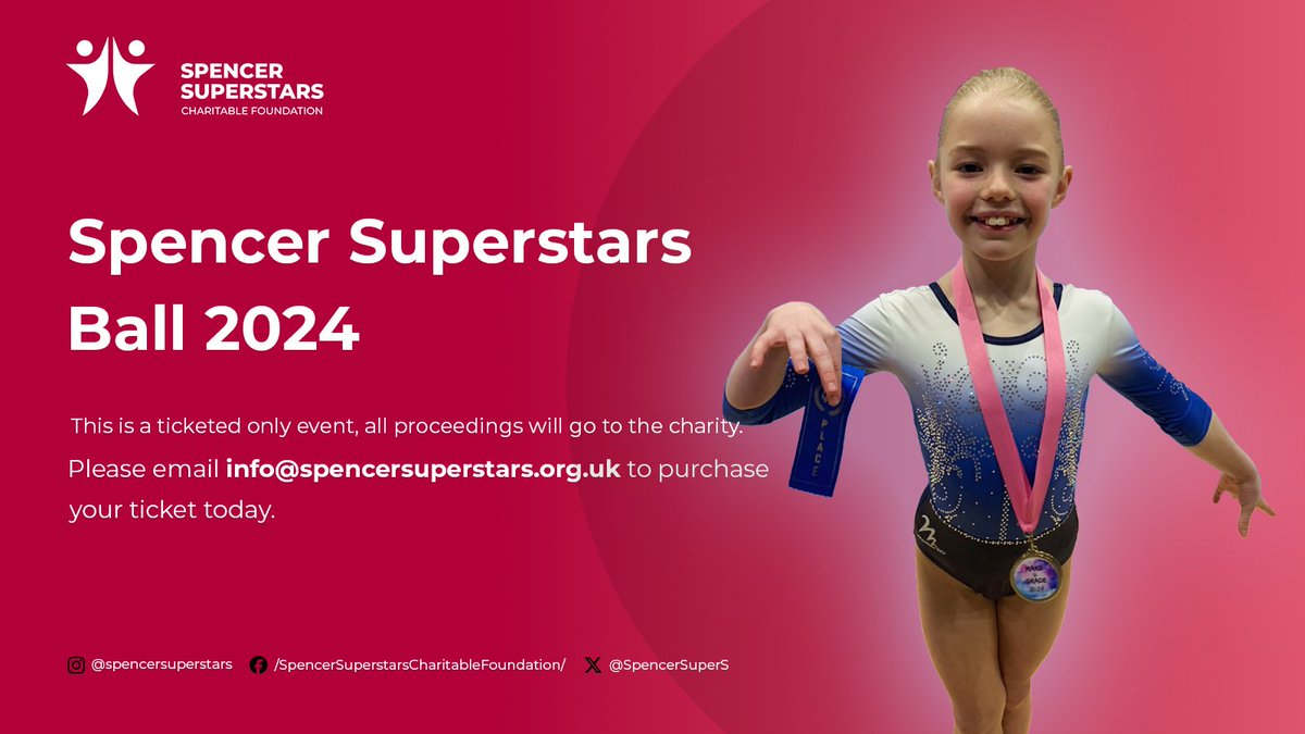 🚨 THIS IS A TICKETED EVENT ONLY 🚨 We are proud to announce our second Spencer Superstars Charitable Ball 🙌 If you are wanting to purchase a ticket or donate, just simply contact the email below for more information: 📩: info@spencersuperstars.org.uk #Fundraiser #Donation