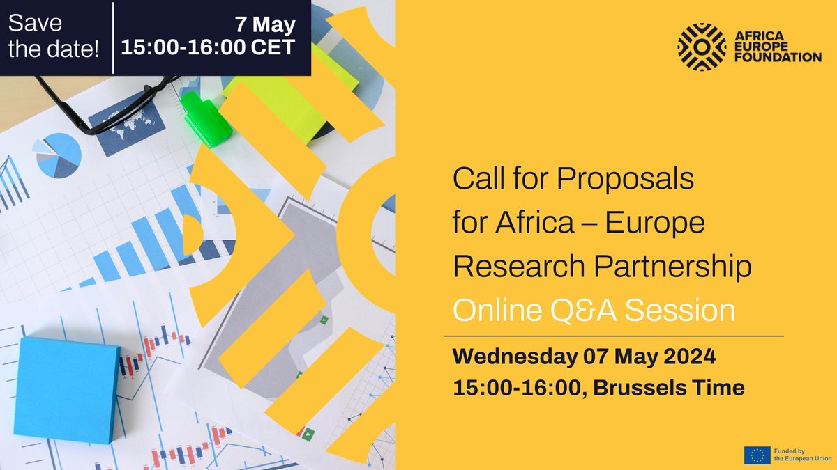 🎙️ Join us LIVE for an exclusive Q&A session! 🤔Do you have questions about our Call for Proposals for the Africa – Europe Research Partnership and the application process? Get all the answers straight from the experts. 🚨Don't miss out, save the date and tune in! 🎧To attend,…