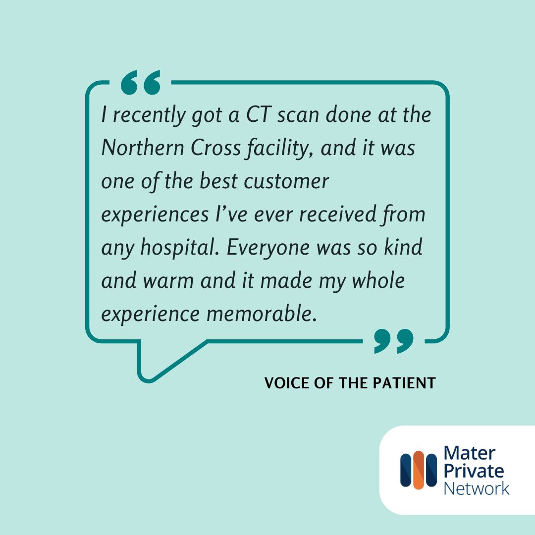 We recently received heartfelt feedback from a patient who had a #CTscan at our Day Hospital in Northern Cross. “Kind” & “warm” are the words used to describe our staff, & we are so grateful to them for providing such amazing service to our patients. #VoiceofthePatient