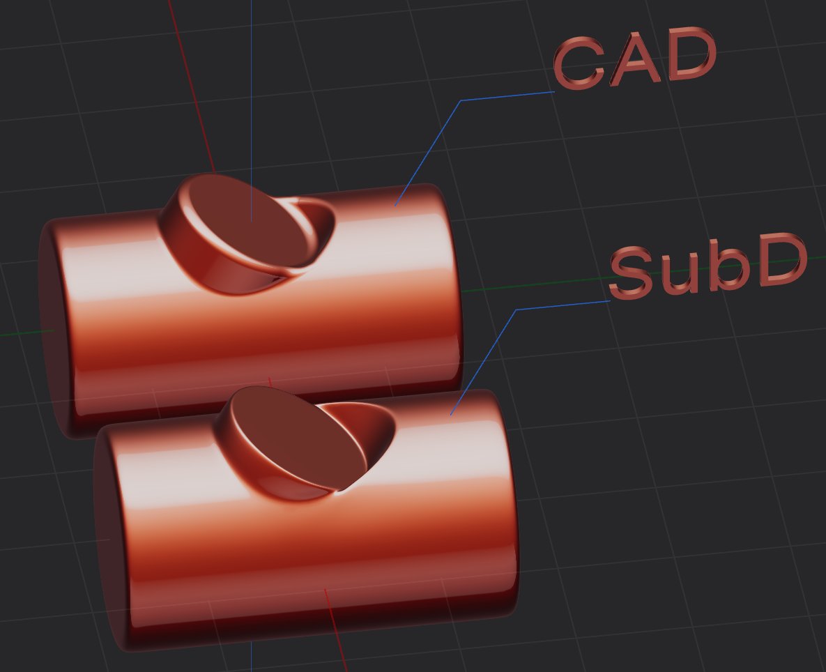 #CAD model vs #SubD, with a little slight difference on bevel radius #Plasticity3d #Blender3D. #b3d