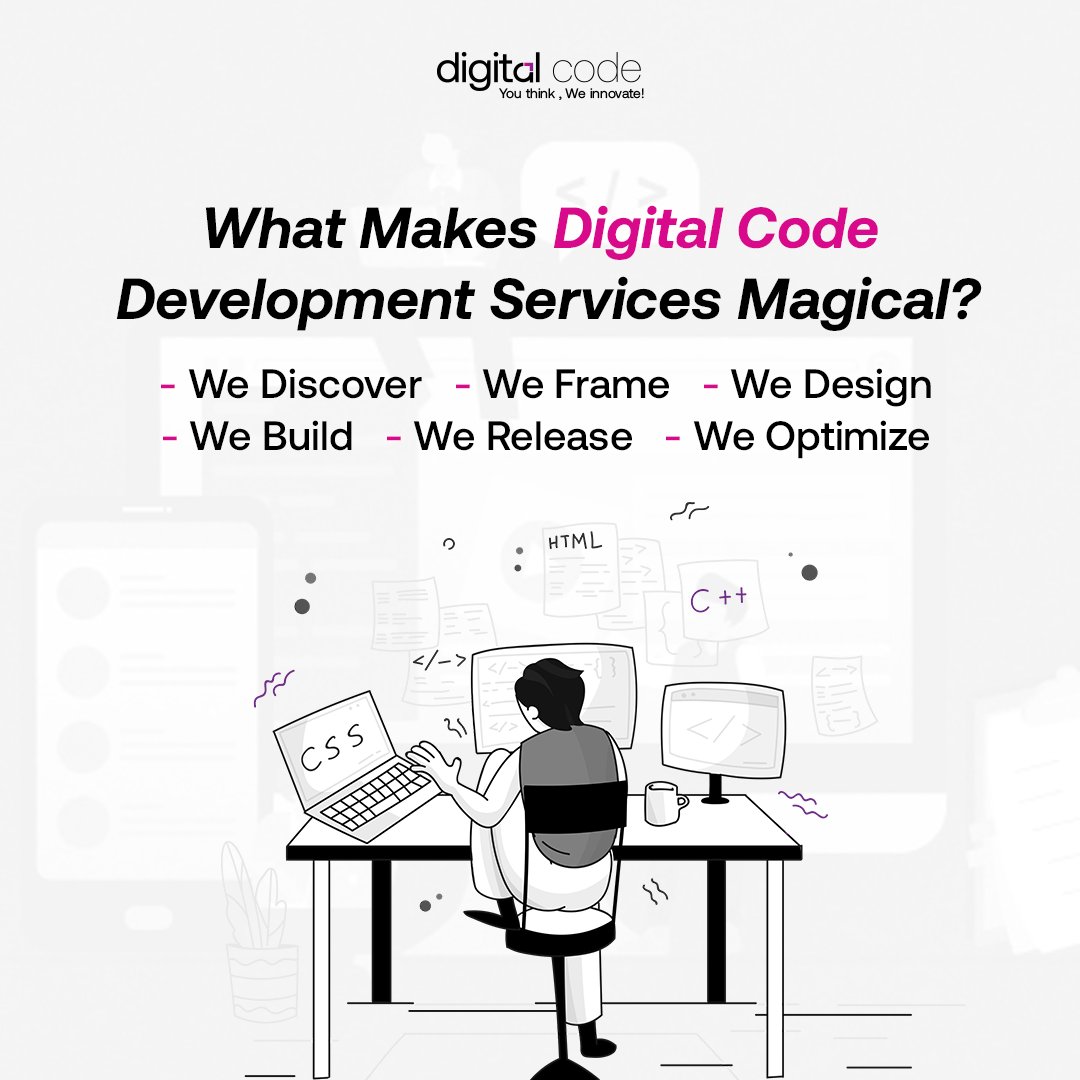 What makes Digital Code #Development Services different?
It's simple! ✨
We start from discovery, and lead to optimization and maintenance at the end, when it's all done! 🚀
#DigitalCode is your partner in Development!
.
.
.
#webdevelopment #developmentservices  #programming