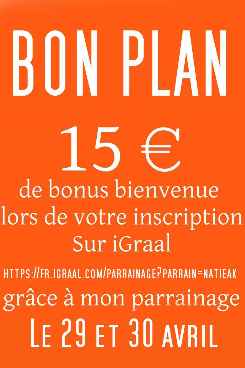 Comme moi, économise jusqu'à 40% sur ton shopping avec #iGraal. Je te parraine et T'OFFRE 15€ ! ➡️ fr.igraal.com/parrainage?par…📷#bonplan #reduction #shooping #codeparrainage