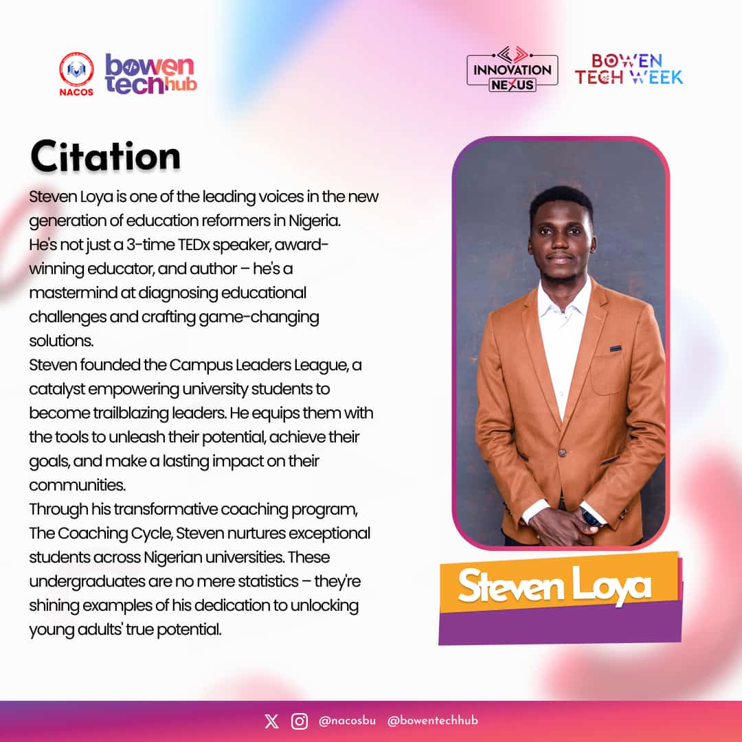 Meet the award-winning educator & TEDx speaker, Steven Loya who is shaping the future of education! This trailblazer inspires a new generation of leaders. He is a recipient of the Future Leaders Award & Edu-influencer of the Year. Don't miss out on this!❤️
#bowentechweek