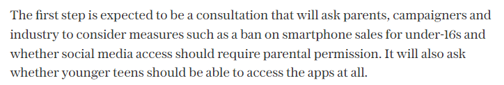 Helpful long read rounding up where we are currently with grassroots campaigns and possible Government proposals for action on children's smartphone use.