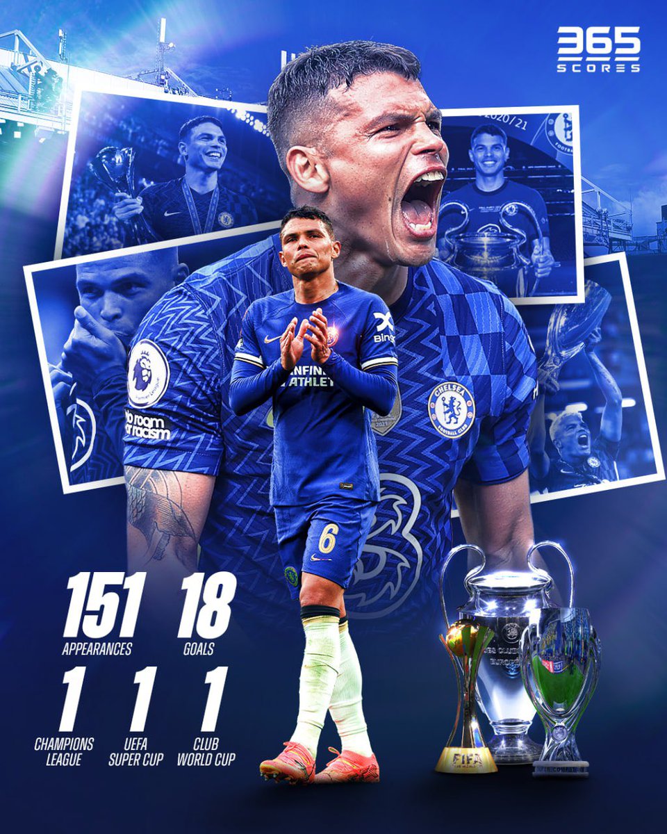 Thiago Silva's Chelsea career in numbers! 🇧🇷 The Brazilian defender has announced that he will leave the club at the end of the season!