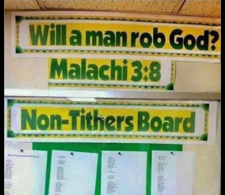 What bothers you more - that someone would have the audacity to post something like this in pubic? Or that you disagree theologically with tithing as a New Testament practice? Or that a person would rob God?