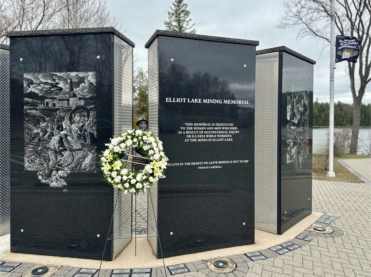 Thank you to everyone who joined us yesterday in for the National Day of Mourning. Special thanks to the families of this year's Memorial Wall inductees: Giovanni Angaran Raymond Cameron Roger Desilets Leonard Horton Sr. & Richard McCartney Sr. elliotlake.ca/memorialwall.