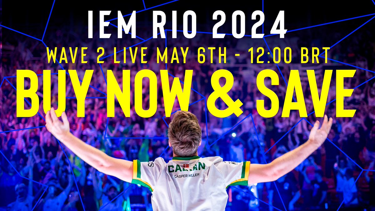 #IEM Rio 2024 ticket wave 2 goes LIVE in just 1 week 🚨 Save while you can and grab your tickets while they're at their lowest price NOW! 👇 esl.gg/rio