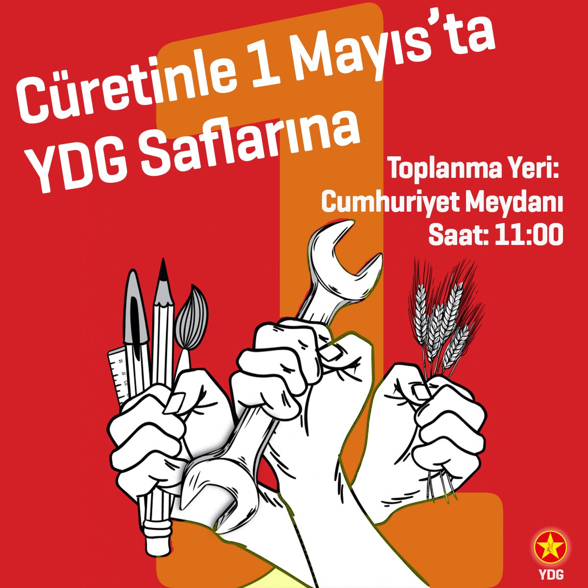 Partizan ve Yeni Demokrat Gençlik (YDG), İzmir'deki 1 Mayıs kutlamları için Cumhuriyet Meydanı'nda saat 11:00'da toplanacaklarını belirterek, saflarına katılım çağrısı yaptı.