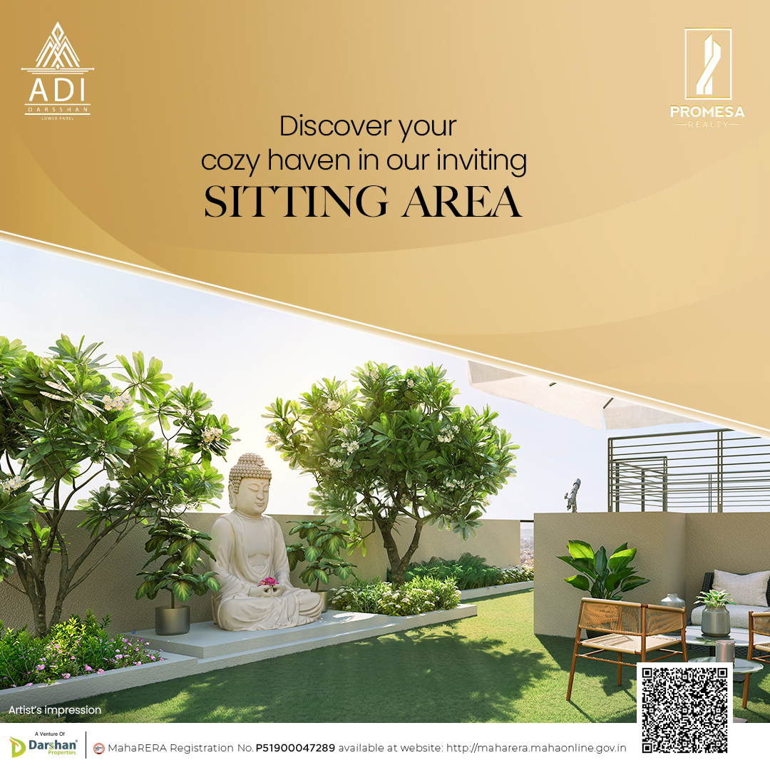 Experience the serene charm of Adi Darsshan at Promesa Realty's rooftop oasis. Nestled amidst the urban bustle, discover your cozy haven in our inviting sitting area. Your tranquil escape awaits.

#PromesaRealty #AdiDarsshan #SouthBombay #Mumbai #RealEstate #HomeInSouthBombay