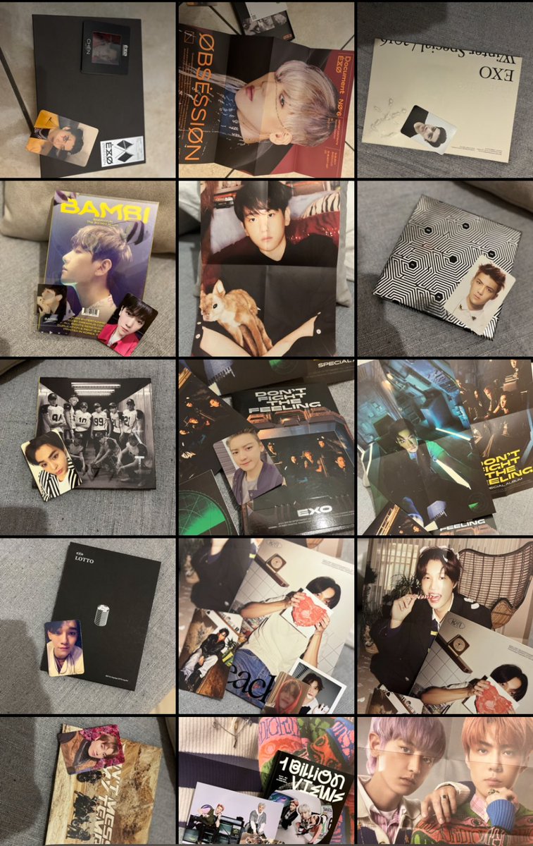 Taking pics of them as we speak and these are just some!! #exo #exoalbums