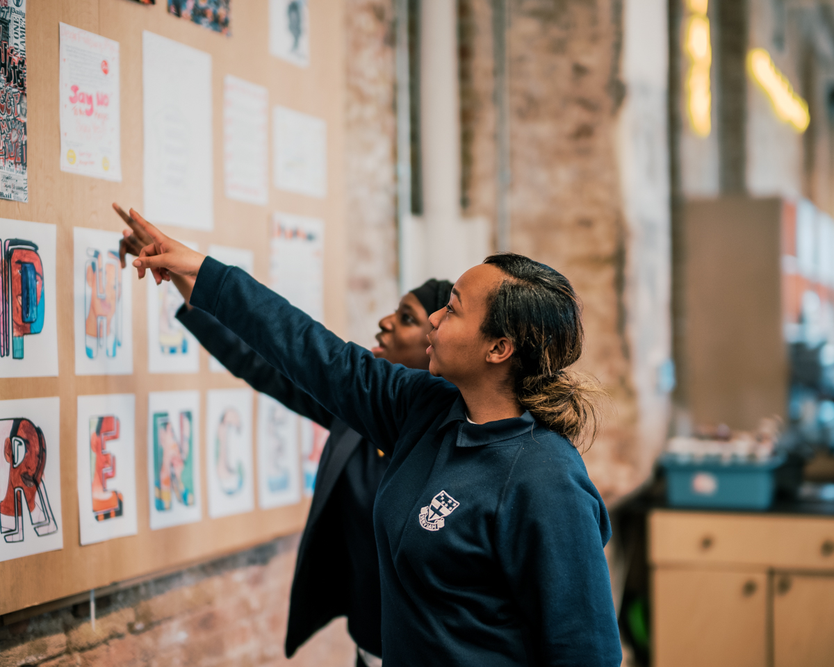 Artwork, writing and poetry inspired by the life and legacy of Stephen Lawrence and created by local school children is now on display at @woolwich_works until 7 May 🧡 #StephenLawrenceDay #PowerOfLearning24 #BecauseOfStephen #ALegacyOfChange