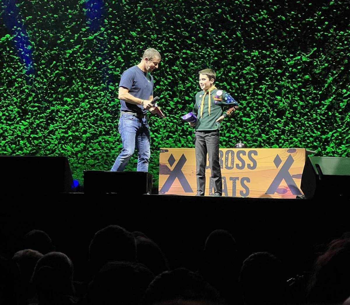 Well done to Cub Scout, Ethan, who joined Bear on stage at his London’s OVO Wembley Arena show to ask the Chief Scout a question. Who are your heroes? His answer was our young people, of course, especially the unsung heroes 📷 Mark Yates