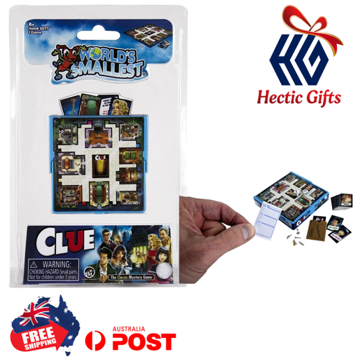 NEW - The Worlds Smallest Clue Board Game

ow.ly/R9Gq50QgSxu

#New #HecticGifts #SuperImpulse #SI #WorldsSmallest #Clue #BoardGame #Minature #Game #Collectible #ReallyWorks #FreeShipping #AustraliaWide #FastShipping