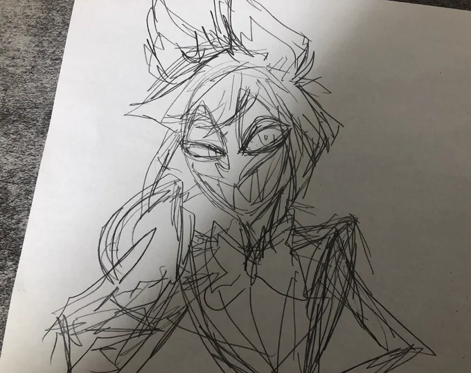 なぁ夜中に紙に描いた下書き汚すぎん?笑
自分で見ても笑けんねんけど
これをあいびすに取り込んで今やっと見れる下書きになってきた 