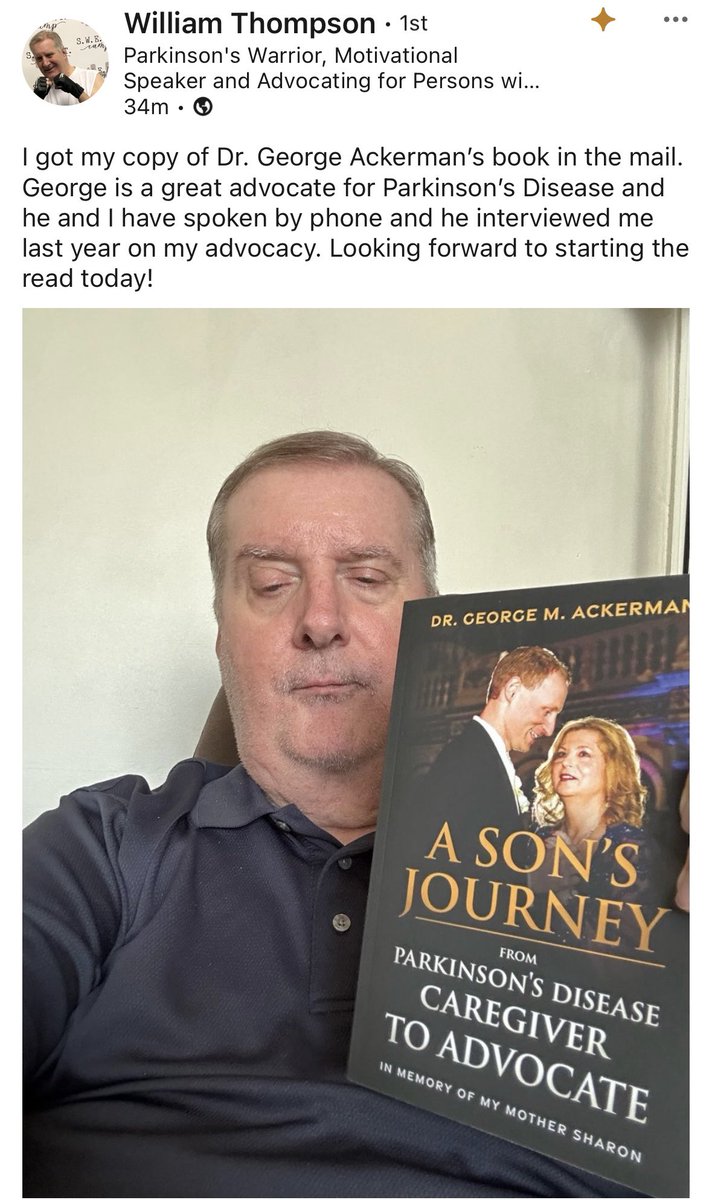Thank you William! Please help me spread the word and please take a photo with the book and share throughout the world! We need more awareness and to end PD now! Because together our voices are so much stronger! Sharon’s son, George togetherforsharon.com/my-book/