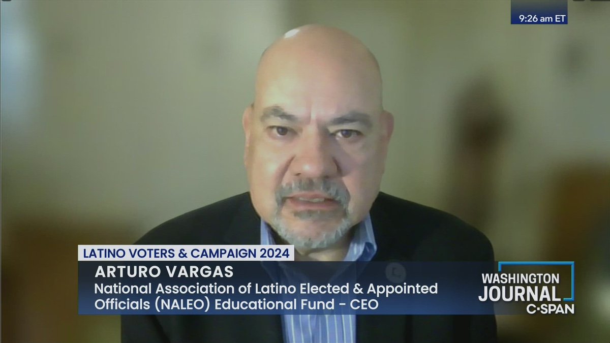 On right now — @NALEO Educational Fund CEO Arturo Vargas (@ArturoNALEO) discusses Campaign 2024 and issues important to Latino voters. Watch here: tinyurl.com/2audr52m