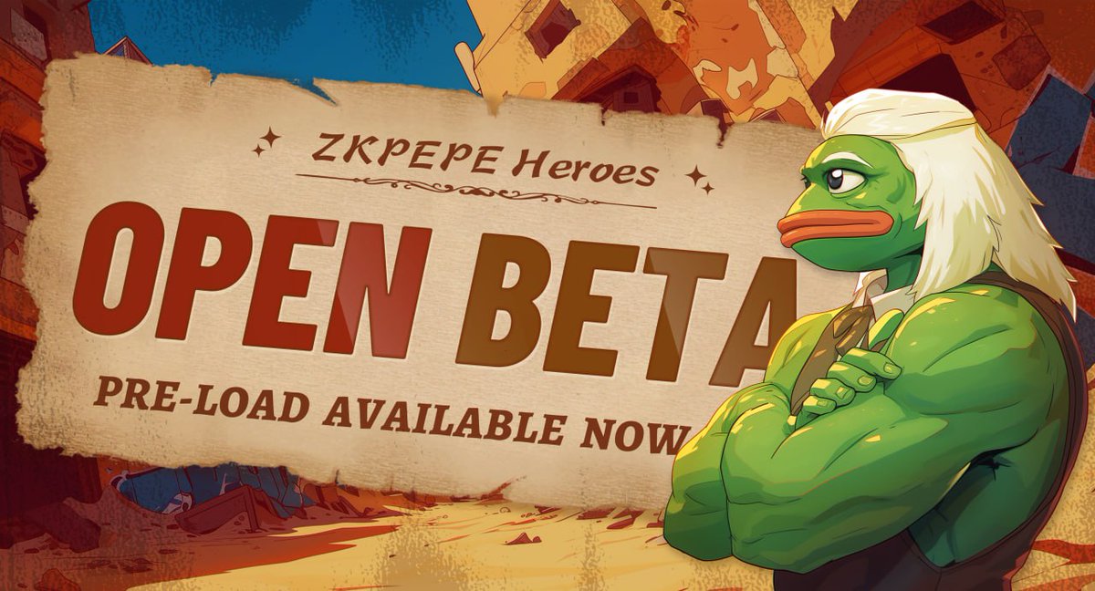 🐸 Heroes Assemble! 🐸 🎊 The FIRST VERSION of ZKPEPE Heroes BETA is NOW LIVE! ⚔️ 👉 Dive into the adventure for FREE—limited time only! zksyncpepe.com 🏆  Exciting challenges and awesome rewards await! 🎮 Note: Full version will not be free. Enjoy unrestricted…