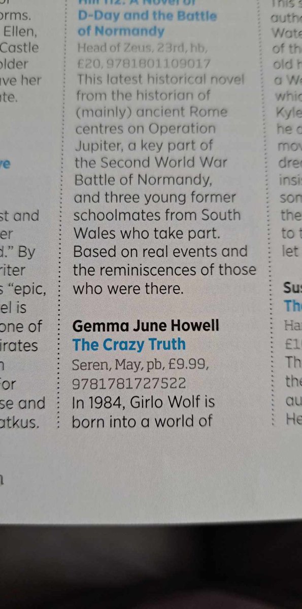 What a pleasant surprise! The Crazy Truth made the Bookseller. It's all becoming so real now! Available for pre-order here: bit.ly/4bf27YL