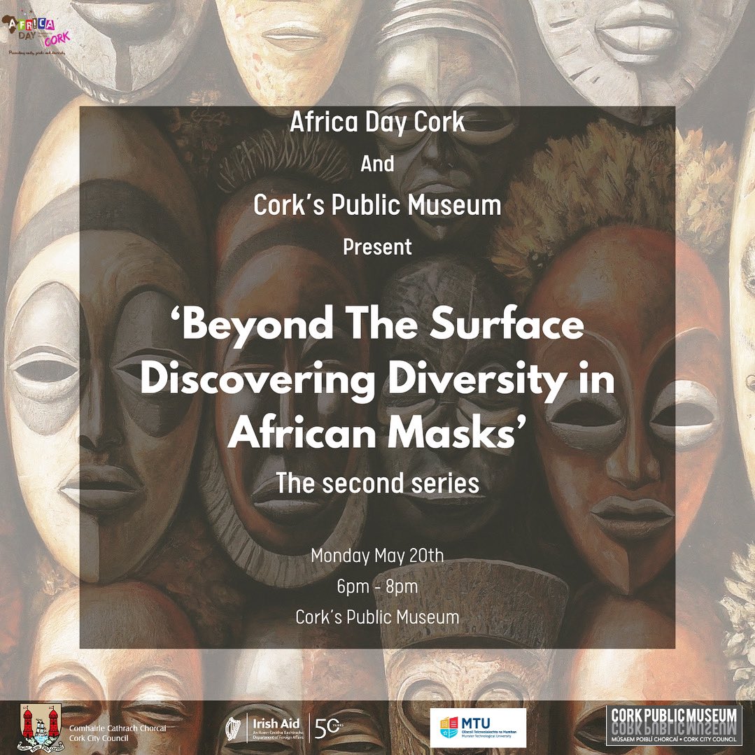 📢 Mark your calendars! Africa Day Cork proudly presents the 2nd Edition of our African Mask showcase at Cork Public Museum on Monday May 20th from 6pm to 8pm ✨#africadaycork #africanmasks #africanart #africanheritage #cork