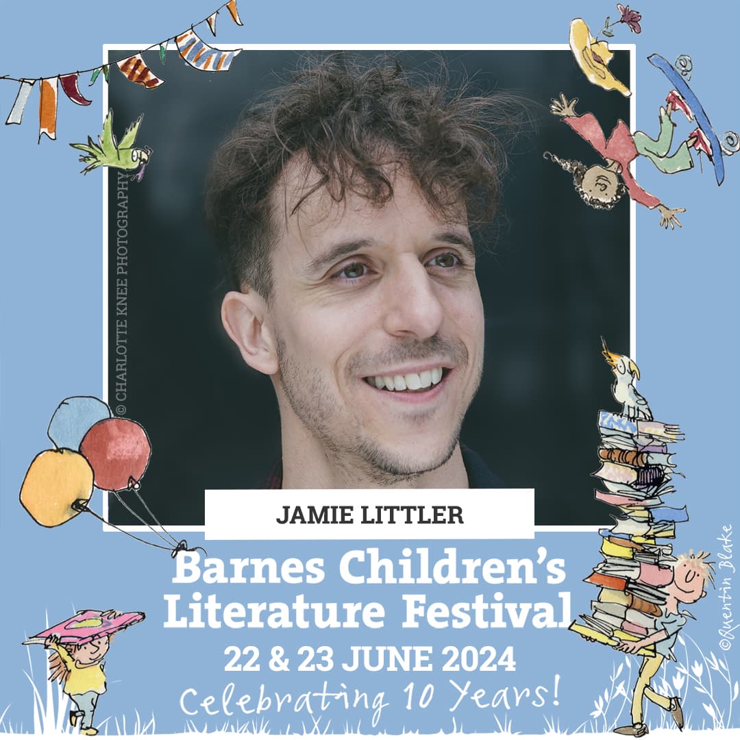 It's Monday - all day! - so here's some top news to get you through the week! @jamieillustrate is coming back for the UK's biggest kids' books party on Saturday 22 & Sunday 23 June. Be there! barneskidslitfest.org/whats-on/