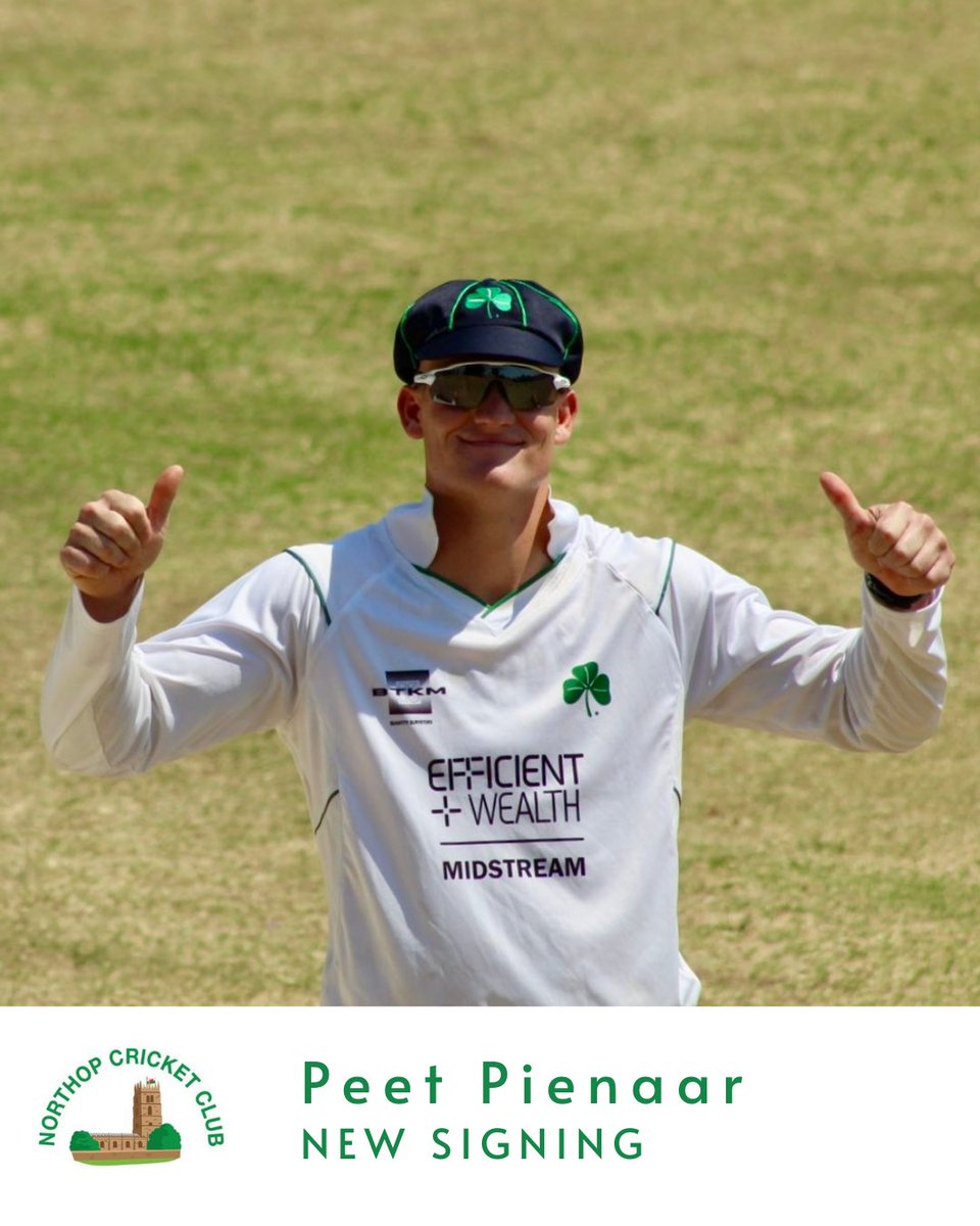 A warm welcome to our final new signing: Peet Pienaar. Pete is leaving behind sunny South Africa to join NCC as our overseas player for the season. When not playing cricket, you’re likely to find Peet hiking, fishing or on the golf course. Welcome to Northop, Peet!