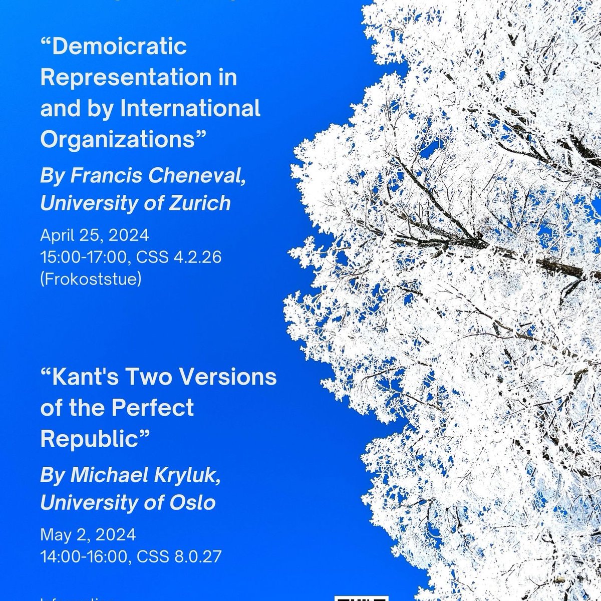 Thursday, May 2, at 14.00 @PolsciCph: 'Kant's Two Versions of the Perfect Republic' by Michael Kryluk (@UniOslo) in the Political Theory Seminars ➡️politicalscience.ku.dk/events/kants-t…