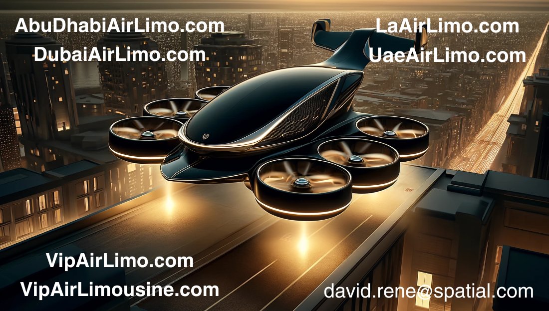 AbuDhabiAirLimo.com
DubaiAirLimo.com
LaAirLimo.com
UaeAirLimo.com
VipAirLimo.com
VipAirLimousine.com

#uae #AbuDhabi #Dubai #eVTOLs #VIP #business #clients #businessnetworking #eVTOL #limo #limousine #LosAngeles 

🚀 #airlimo will be a…