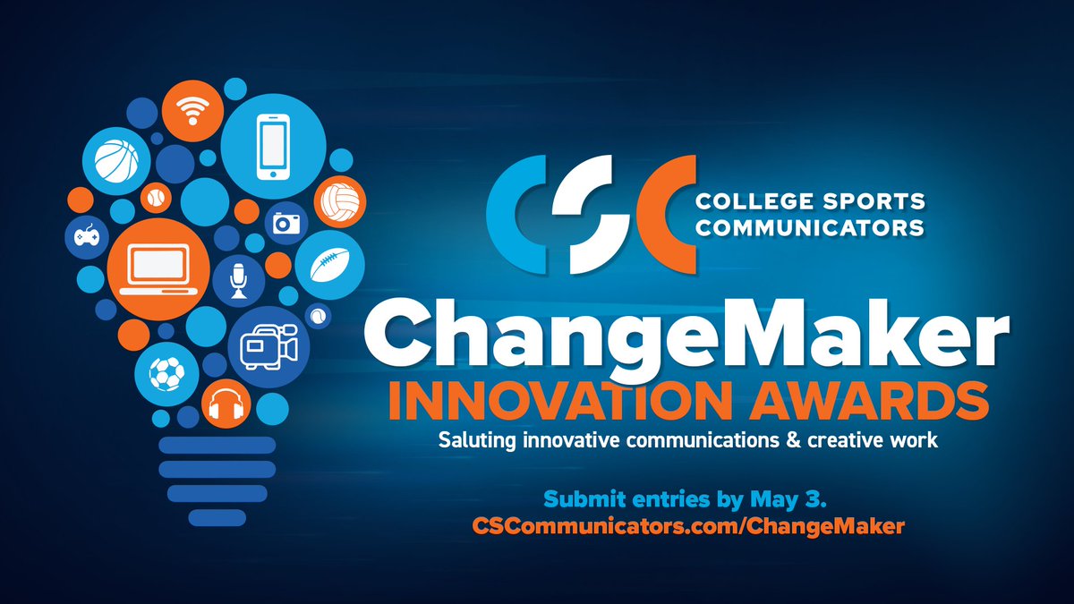 THERE'S STILL TIME to submit your nomination for the ChangeMaker Innovation Awards! The award recognizes out-of-the-box/cutting edge thinking and implementation especially as we navigate a complex and changing college athletic environment. Learn More: collegesportscommunicators.com/ChangeMaker