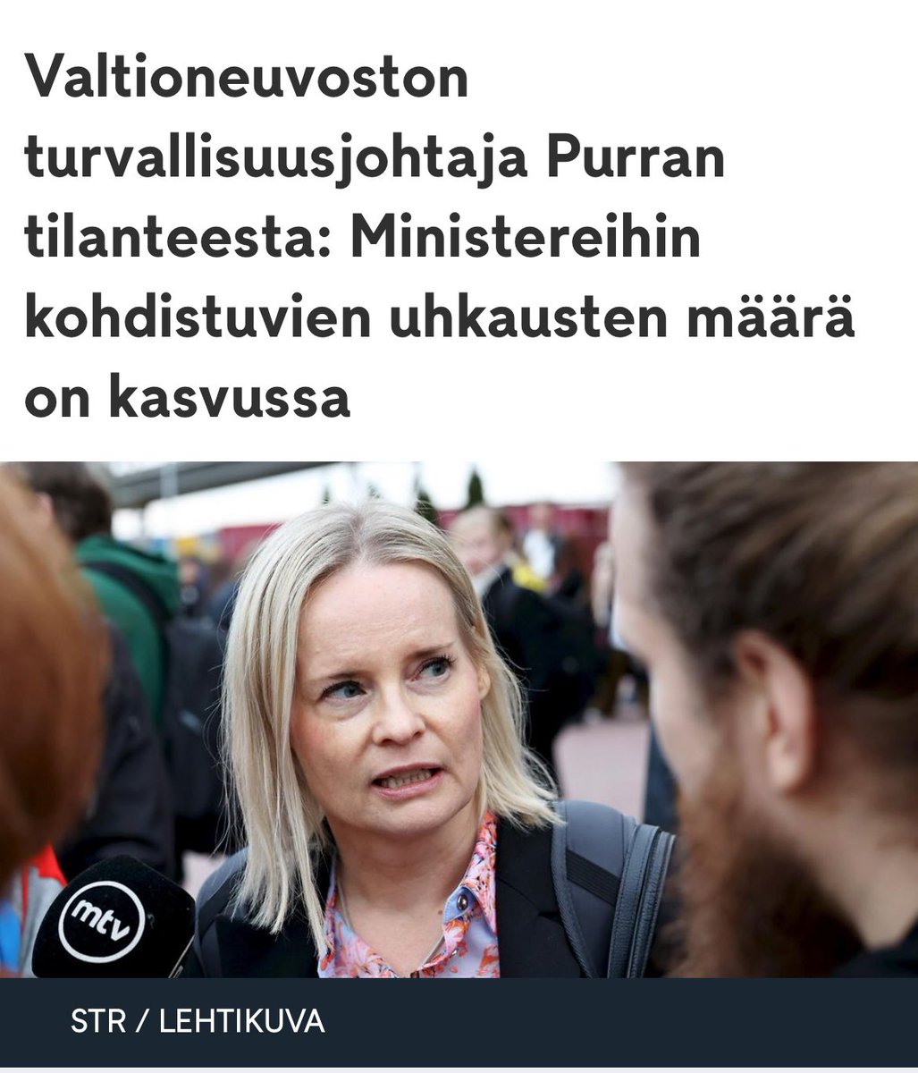 Someriekkujen ohella myös tietyt toimittajat ovat esittäneet viime päivinä, että perun toritilaisuuksia (ensimmäistä kertaa ikinä), koska pelkään toimittajien kysymyksiä. ”Turvallisuuspoikkeamia.” ”Päätös [perua tilaisuudet] on ihan luonnollinen.” mtvuutiset.fi/artikkeli/valt…