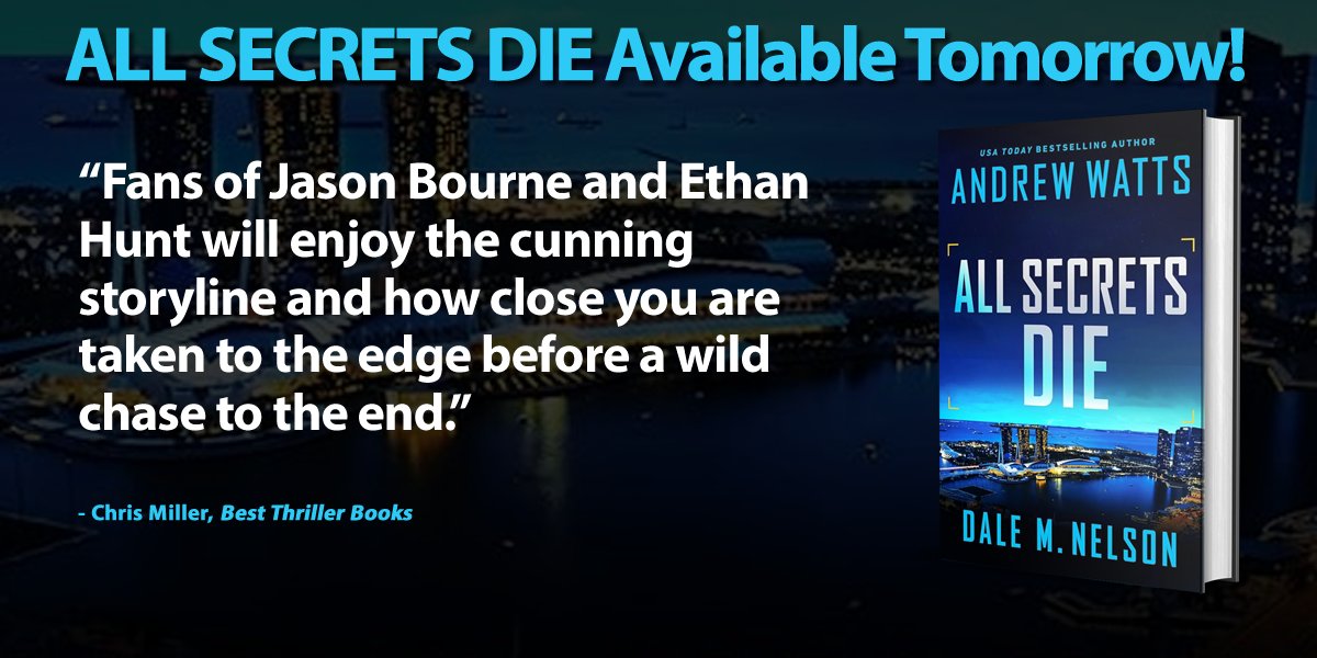 ALL SECRETS DIE by @wattsandrew (pub. by @SvrnRvrPublish) is available tomorrow. Hopefully, you will follow him and buy the book. Read the team's review: bestthrillerbooks.com/chris-miller/a…