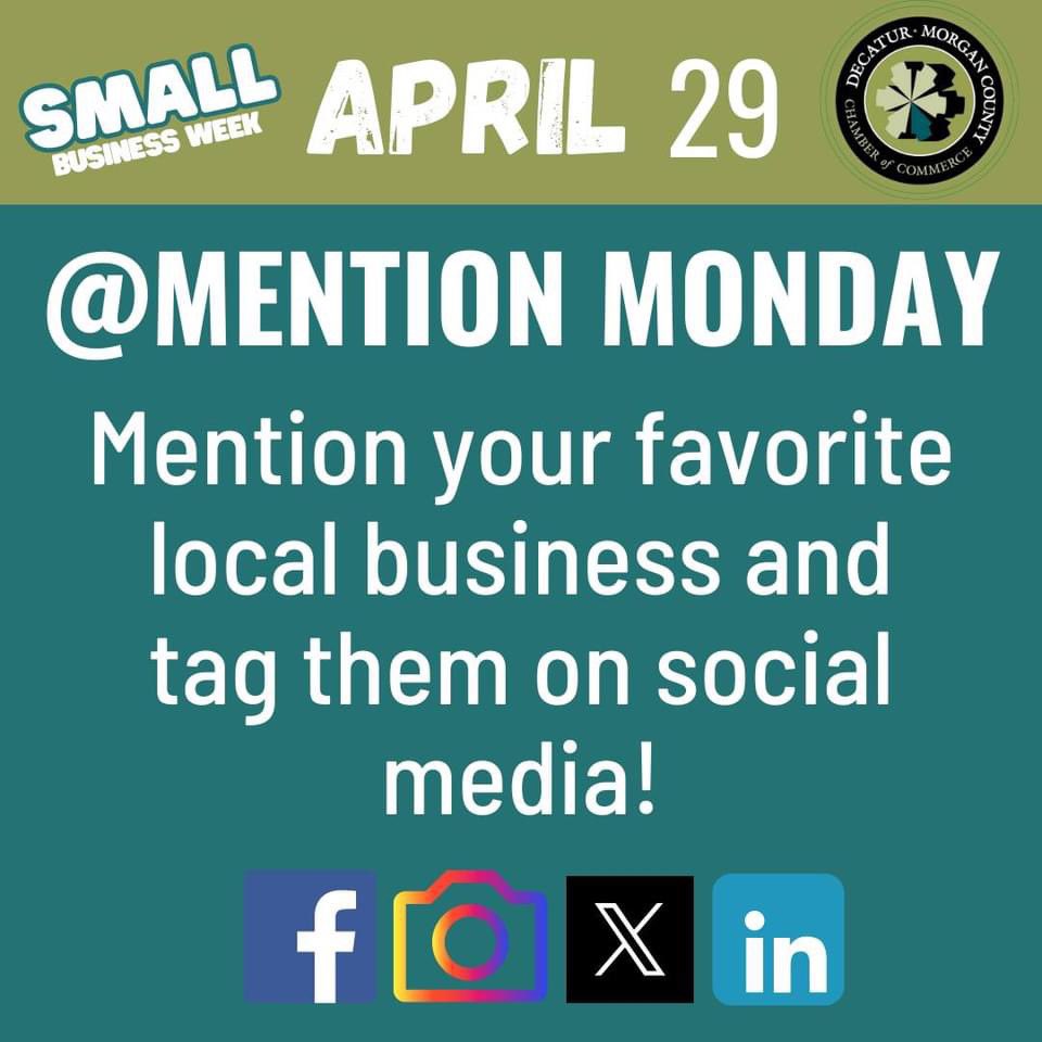 Happy SMALL BUSINESS WEEK! 

We have fun ways for you to support local businesses every day this week. Today is #mentionmonday! Take a second to give your favorite local businesses a shout-out.