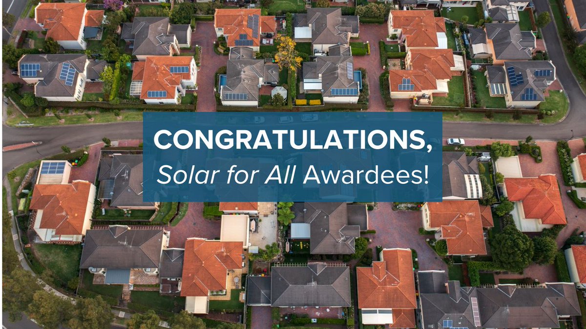 IREC extends our heartfelt congratulations to all awardees of the @EPA #SolarforAll initiative! 👏

This is a historic milestone for the advancement of a #cleanenergy future that is accessible to all Americans.