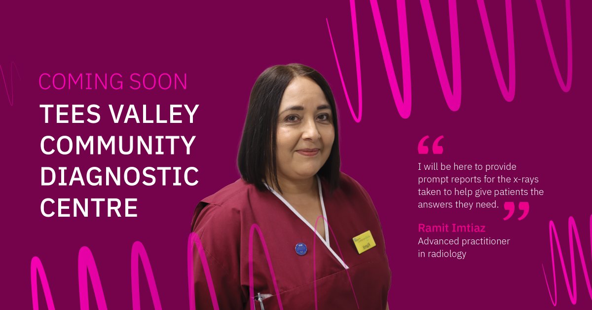 Ramit is one of the advanced radiology practitioners who will be caring for patients at the Tees Valley Diagnostic Centre when it opens in Stockton town centre later this year. Run by @NTeesHpoolNHSFT and @SouthTees , it will give people access to rapid scans, tests and checks.