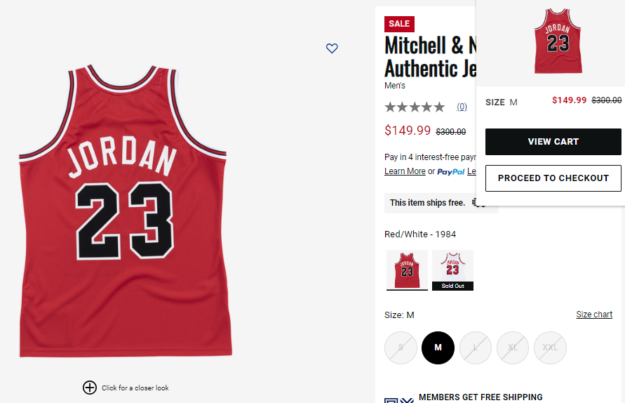 Ad: $120 + FREE shipping w/code 20SAVE - Mitchell & Ness Bulls Jordan Authentic Jersey Size M. Retail $300 -> howl.me/cl88KJEzAfU