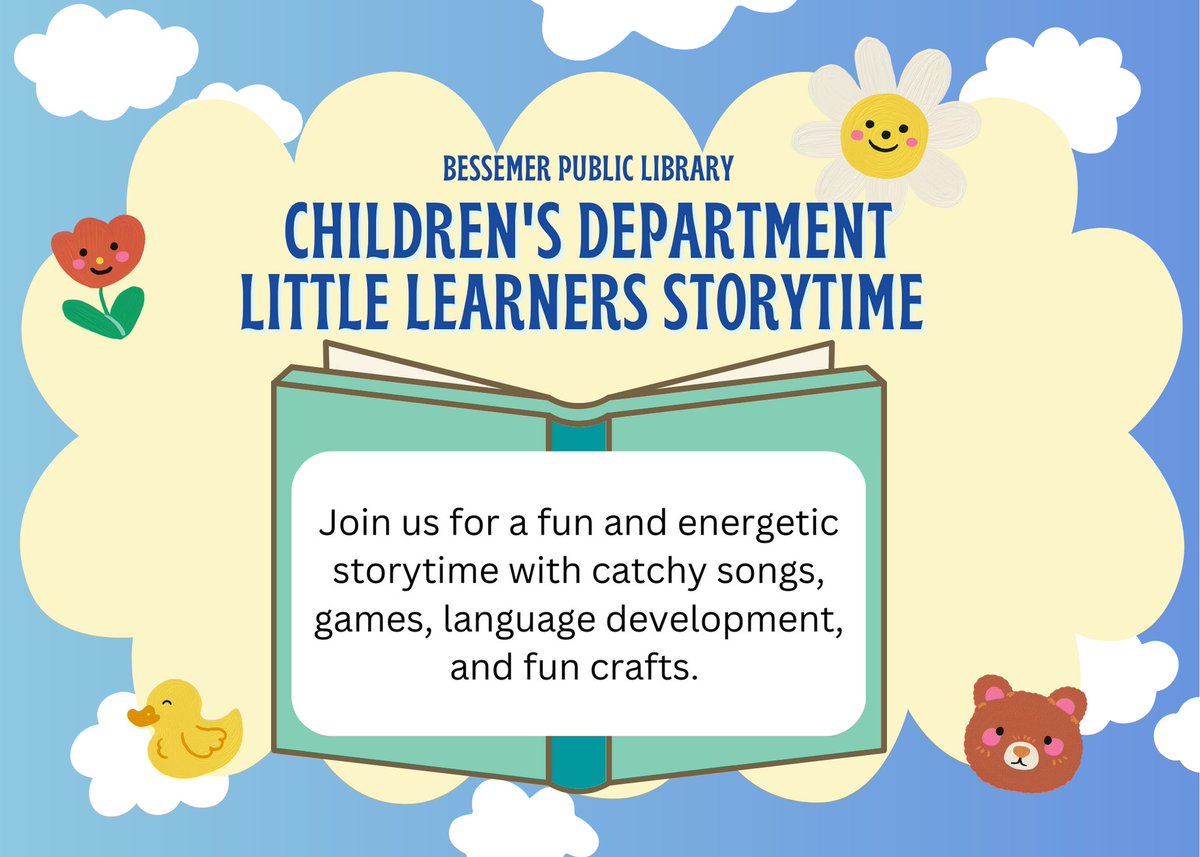 Little Learners Storytime for ages 0-5 is happening tomorrow, April 30 from 10-10:30 am! Hope to see you there!
#besslibrary #littlelearners #storytime