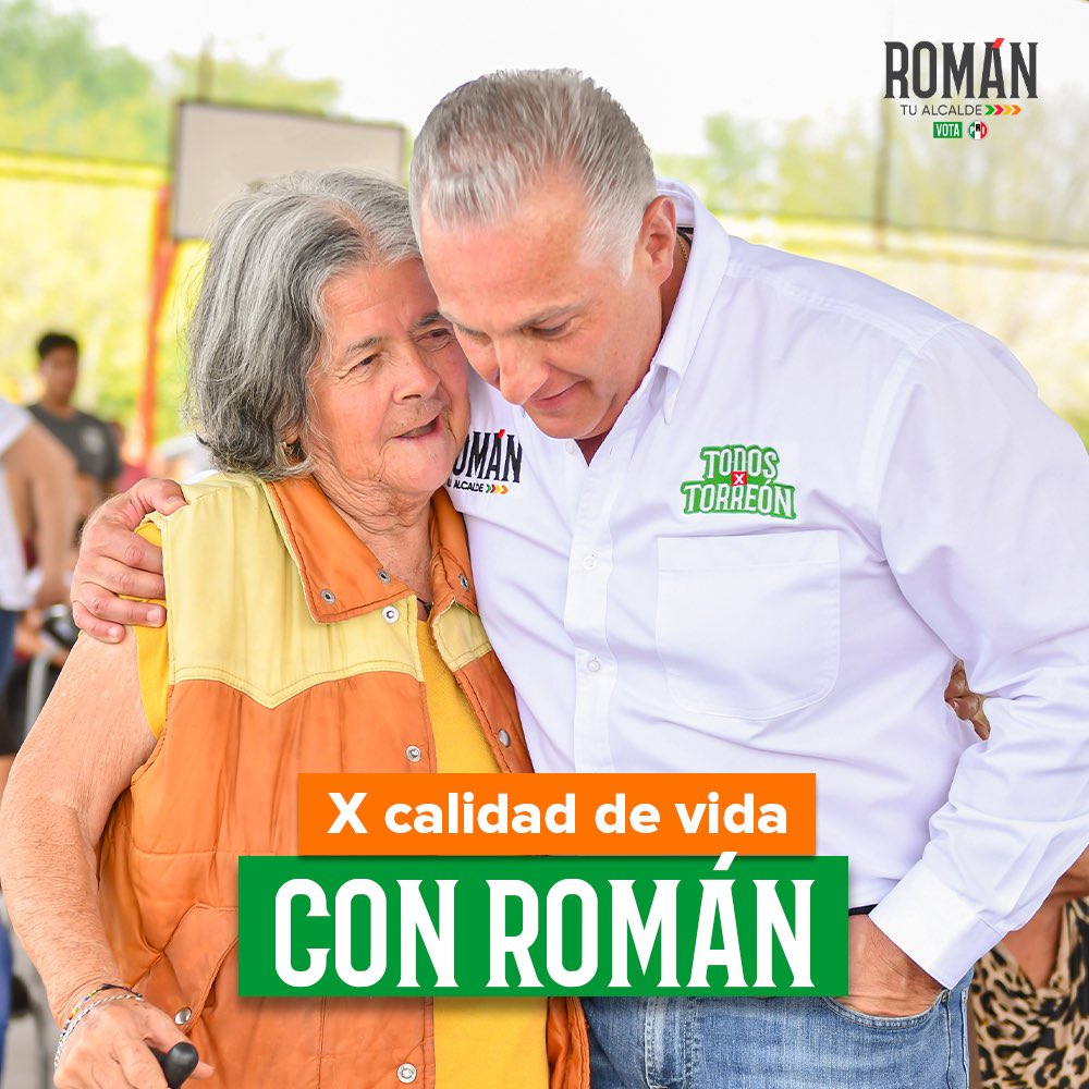 Con el respaldo de nuestra gente, mantendremos la calidad de vida de las familias de nuestro municipio. Con tu confianza, Torreón seguirá creciendo 📈. #TodosXTorreón 🙌🏻 #RománSeQueda 👊🏻