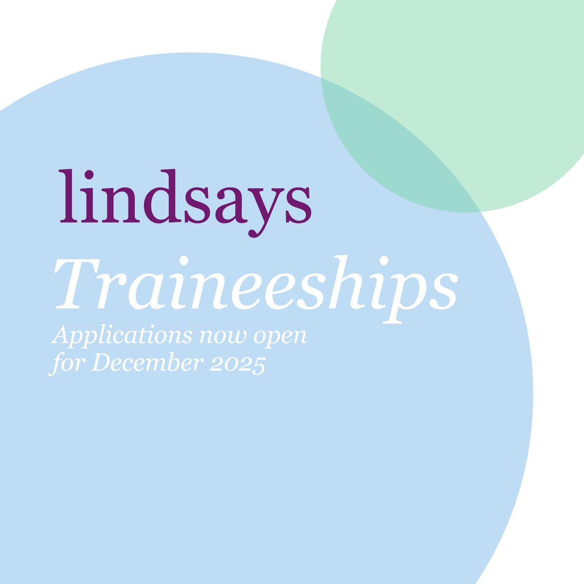 Applications for our traineeships starting in December 2025 are now open! We are recruiting 6 trainees – based in our offices in Edinburgh, Glasgow and Dundee. We are a leading Scottish law firm where you will gain practical and valuable experience. lindsays.co.uk/join-us/traine…