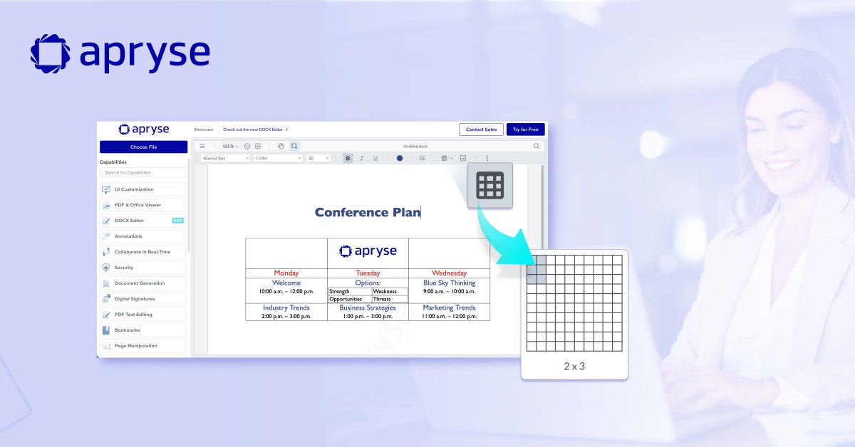 aprysesolutions's tweet image. #WebViewer 10.8 was recently released and includes several improvements to ensure you have the best #userexperience possible.

Now, in the latest version of WebViewer, you can create tables and edit existing ones directly within the DOCX file: brnw.ch/21wJhsn