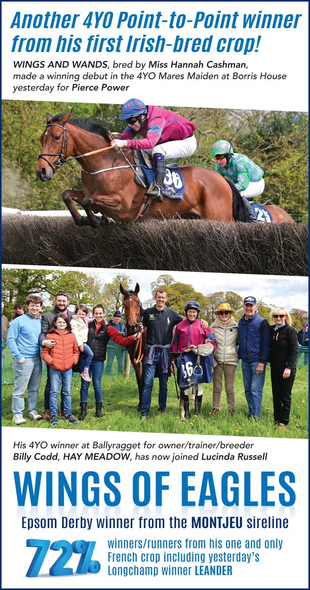 Another 4YO @irishp2p winner from WINGS OF EAGLES' first Irish-bred crop! #CoolmoreNHSires #HomeOfChampions