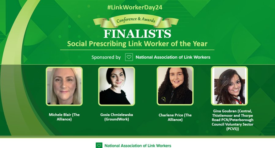 Let's hear it for #LinkWorkerDay24 Awards #socialprescribing #linkworker of the year finalists 👏 We look forward to seeing you next month at our conference and awards